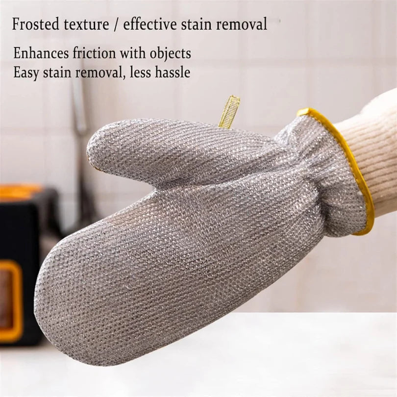 Steel Wire Cleaning Gloves for Pots, Pans, Grills, and Kitchen Tasks