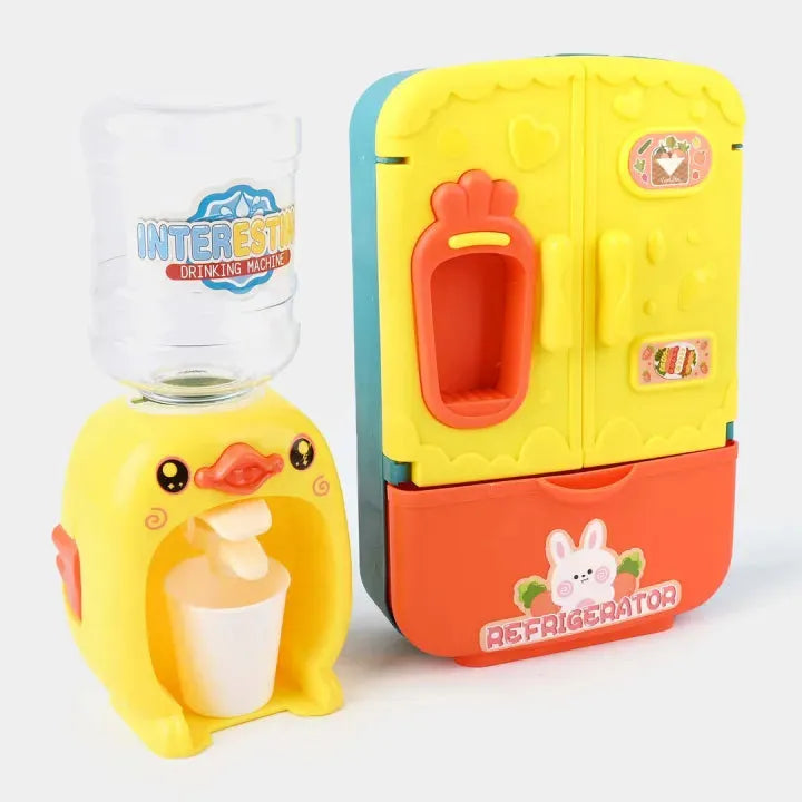 Water Dispenser With Fridge Toy 2 In 1 Food Storage Refrigerator Dispenser Best For Birthday Gift