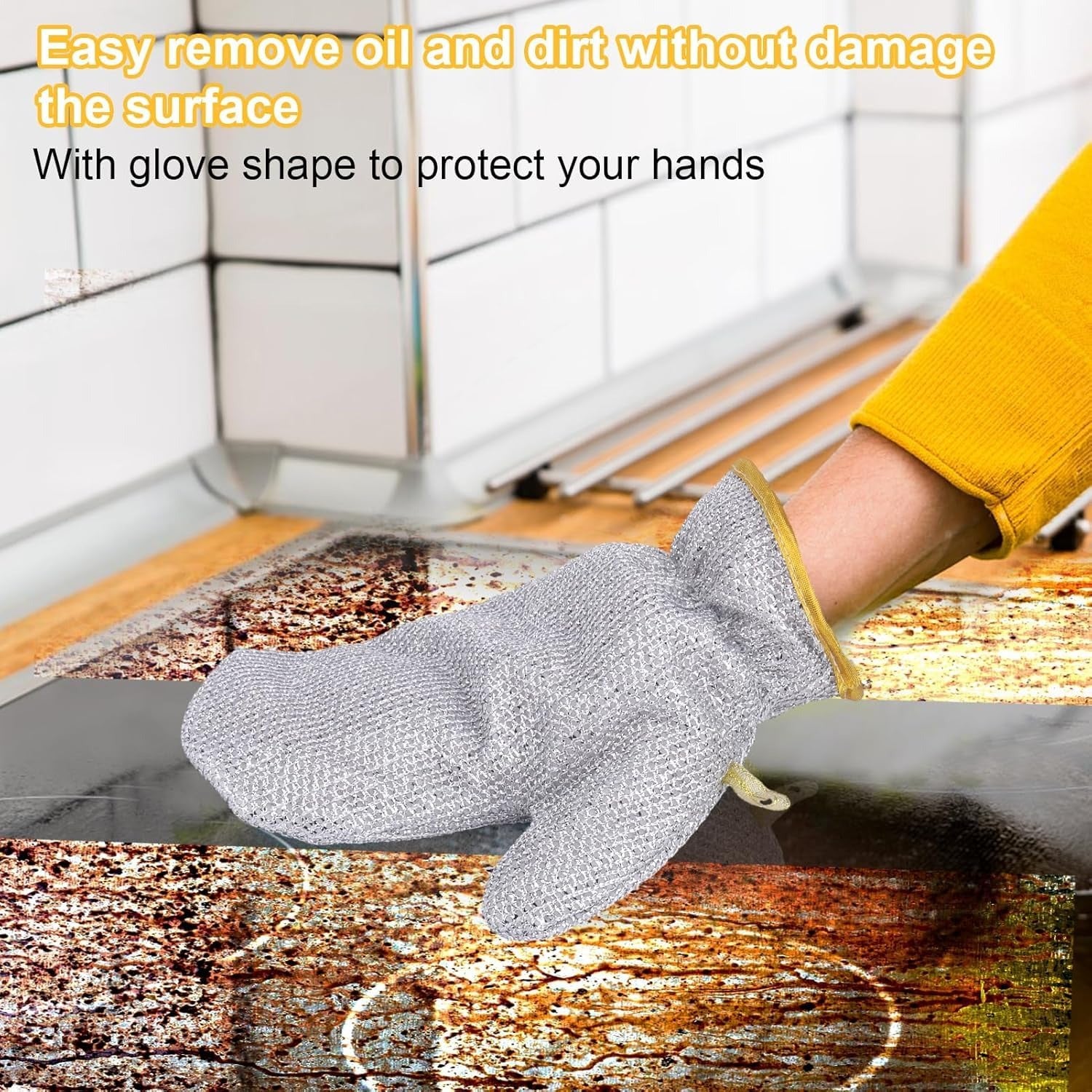 Steel Wire Cleaning Gloves for Pots, Pans, Grills, and Kitchen Tasks
